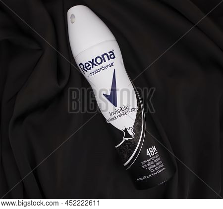 September 3, 2022 Ukraine, The City Of Kyiv Rexona Deodorant On A Silk Background