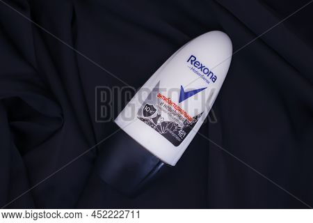 September 3, 2022 Ukraine, The City Of Kyiv Rexona Deodorant On A Silk Background