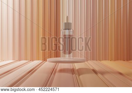 3d Render. Mocap For Foundation . Advertising Of Beauty Products. Swatches Of Foundation Cosmetics F