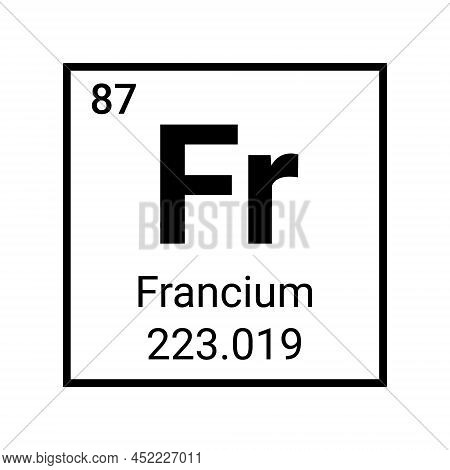 Francium Chemical Element Atom Icon. Laboratory Science Francium