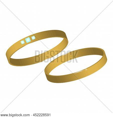 3d Font With Two Gold Rings. Luxury Illustration.vector Illustration. Stock Image.