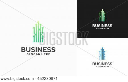 Digital Tree Logo Designs Concept Vector, Modern Tree Tech Logo Template, Logo Symbol Icon