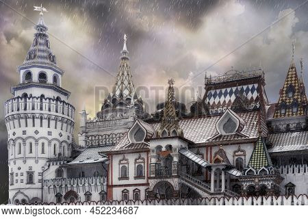 The Iconic Complex Kremlin In Izmailovo Aka Izmailovsky Kremlin, A Cultural Center In Moscow, Russia