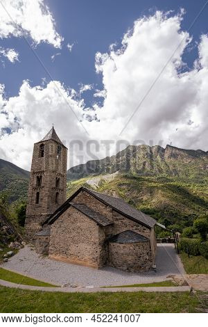 Vall De Boi, Spain: June 24, 2021: 12th Century Abbey In The Middle Of The Mountains