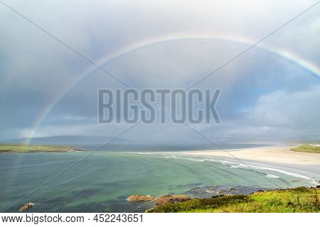 Amazing Rainbow Above Narin Strand By Portnoo In County Donegal Ireland