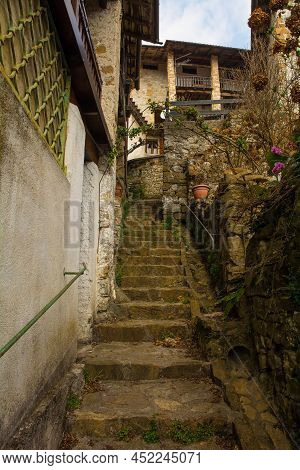 A Residential Street In Poffabro, An Historic Medieval Village In The Val Colvera Valley In Pordenon