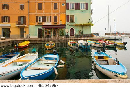 Winter At The Castelletto Di Brenzone Waterfront On Lake Garda In Verona Province, Veneto, North Eas