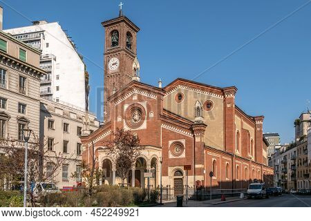 Milan,italy - March 22,2022 - View At The Basilica Of Saint Eufemia In The Streets Of Milan. Milan I