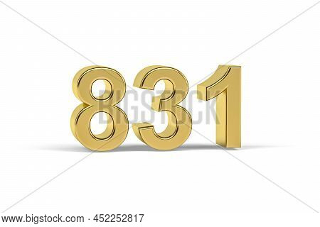 Golden 3d Number 831 - Year 831 Isolated On White Background - 3d Render