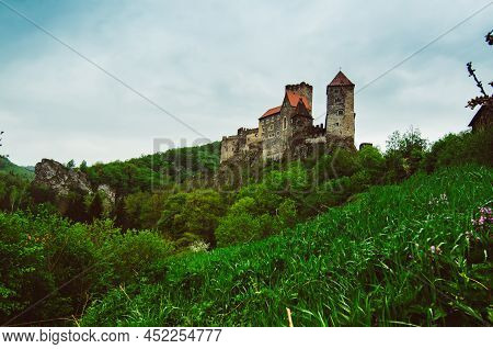 Hardegg Castle In The Thayatal Valley - Lower Austria At Spring Time.
