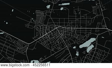 Vector Map Of Bucha City. Urban Grayscale Poster. Road Map Image With Metropolitan City Area View.