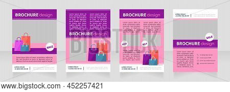 Holiday Retail Sales Blank Brochure Design. Template Set With Copy Space For Text. Premade Corporate
