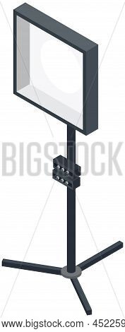 Flat Softboxes For Shooting Lighting. Softboxes And Spotlight For Filming In Studio. Professional Eq