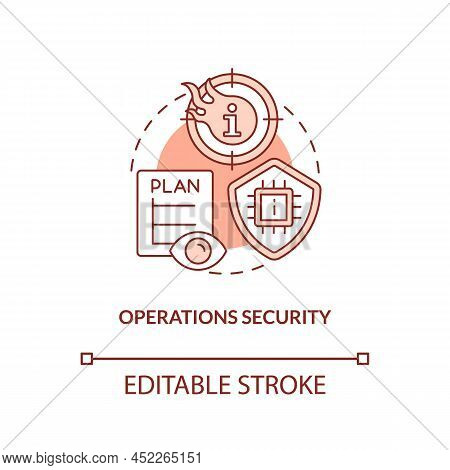 Operations Security Red Concept Icon. Intelligence Defense. Information Operations Abstract Idea Thi