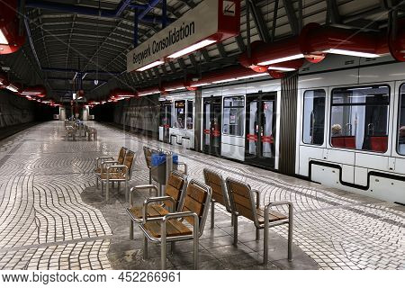 Gelsenkirchen, Germany - September 17, 2020: U-bahn Station In Gelsenkirchen, Germany. It Is Part Of
