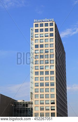 Dortmund, Germany - September 16, 2020: Harenberg City Center Hcc Office Building In Dortmund, Germa