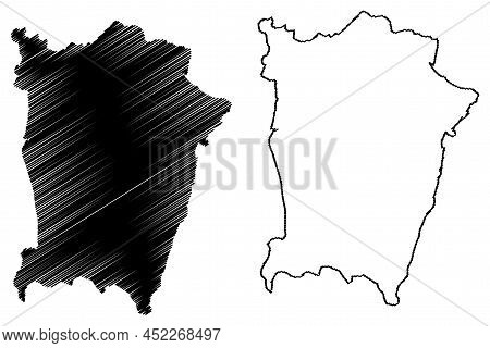 Penang Island (malaysia, Malay Archipelago) Map Vector Illustration, Scribble Sketch Pulau Pinang Ma
