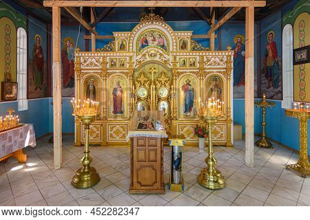 Neberdzhaevskaya, Russia - July 24, 2021: Chapel Of The Complex Of Springs 