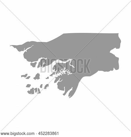 Guinea-bissau Country Silhouette. High Detailed Map. Solid Grey Vector Illustration Isolated On Whit