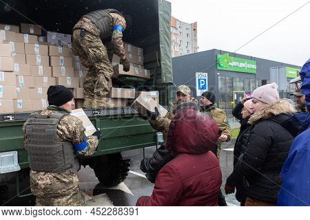 Russian-ukrainian War. Humanitarian Aid In Bucha
