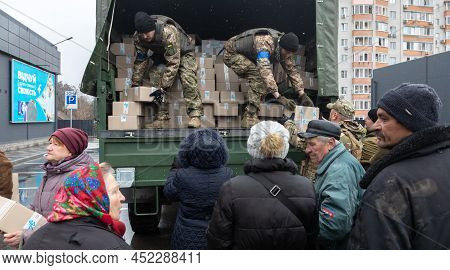 Russian-ukrainian War. Humanitarian Aid In Bucha