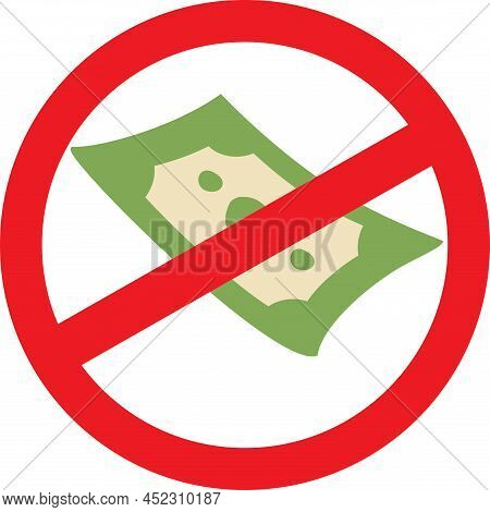 No Cash Money Vector Icon Symbol Illustration
