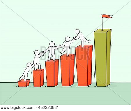 Vector. Concept Of Teamwork That Leads Company To Success.