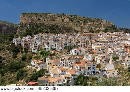 Chulilla, Spain - June 27, 2021: Panoramic View Of The Beautiful Village Of Chulilla And Its White H