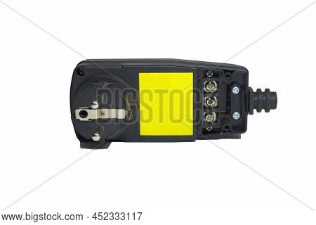 Concrete Vibrator Power Plug With Ground Fault Circuit Interrupter. Spare Part Of Equipment For Cons