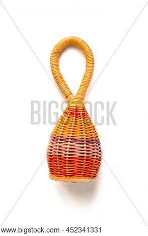 Traditional Colorful Braided Caxixi Isolated On White Background