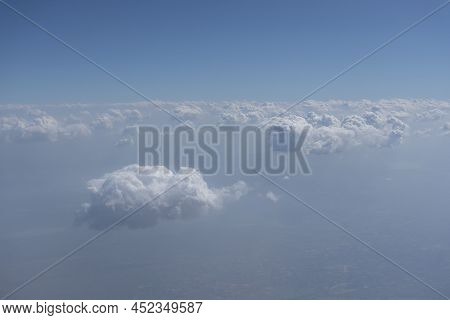 Blue Sky With White Cloud Close Up, Stock Image, Kolkata, Calcuatta, West Bengal, India