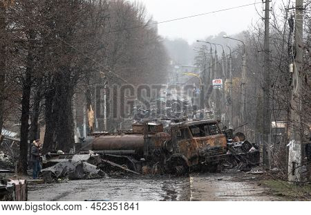 War In Ukraine. Streets Of Bucha