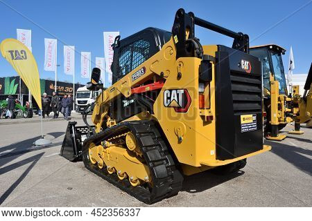Kaunas, Lithuania - March 31, 2022: Caterpillar Compact Track Loader 259d3 Model Tractor Vehicle At 
