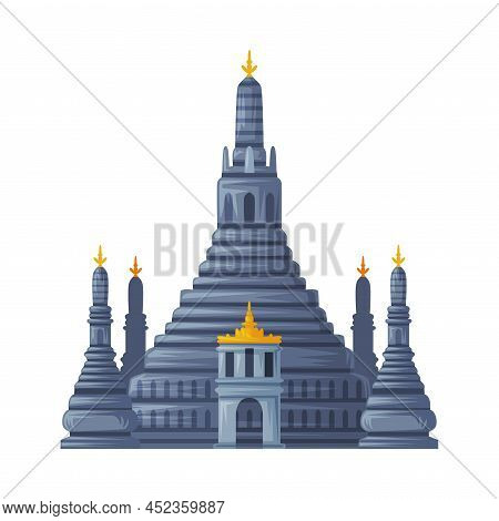 Wat Arun As Thailand Symbol And Famous Landmark Vector Illustration