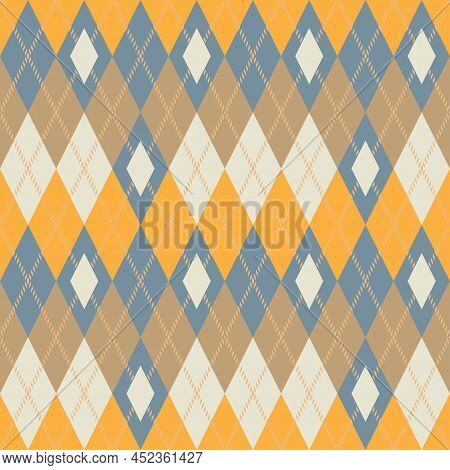 Argyle Pattern Seamless Composed Of Diamonds Of Various Colors. Used In Knitted Garments Such As Swe