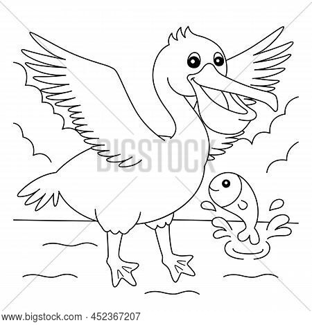 A Cute And Funny Coloring Page Of A Pelican Animal. Provides Hours Of Coloring Fun For Children. To 