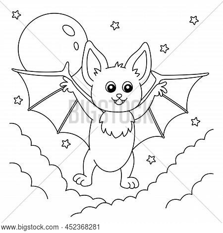 A Cute And Funny Coloring Page Of A Bat. Provides Hours Of Coloring Fun For Children. To Color, This