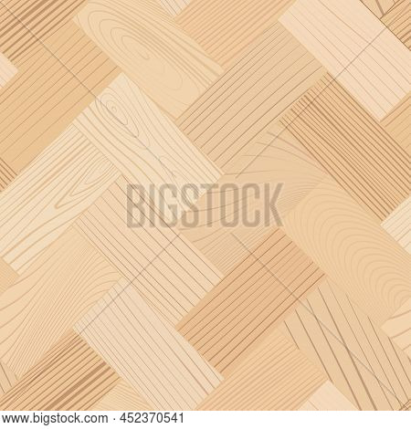 Wooden Parquet, Seamless Herringbone Pattern. Hardwood Light Zigzag Laminate Floor. Wood Grain Textu