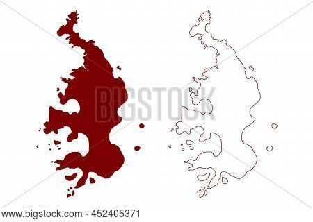 Bryher Island (united Kingdom Of Great Britain And Northern Ireland, England) Map Vector Illustratio