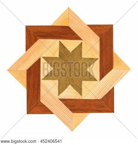 Wooden Marquetry, Patterns Created From The Combination Of Different Woods, Wooden Floor, Parquet, C