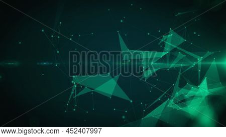 Digital Abstract Plexus Dot Line Connection Structure Spinning Loop Minimalistic Geometric Pattern I