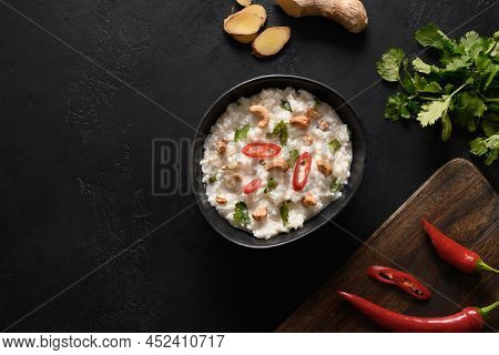 Curd Rice With Pomegranate, Cilantro, Mustard Seeds, Ginger.
