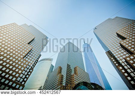 Buildings night view at lowertown Manhattan
