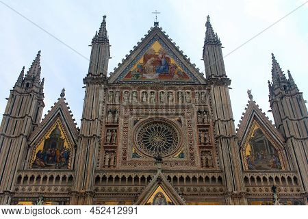 Close Up Of The Orvieto Cathedral (duomo Di Orvieto) In Umbria In Italy