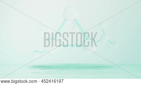 3d Render Of Simple Chemical Bond In Side Cell Or Molecules. The Associated Of Atoms, Ions, Bond And