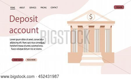 The Bank Is A Building With Columns. Greek Antique Building. Library, Theater, Courthouse. Vector St