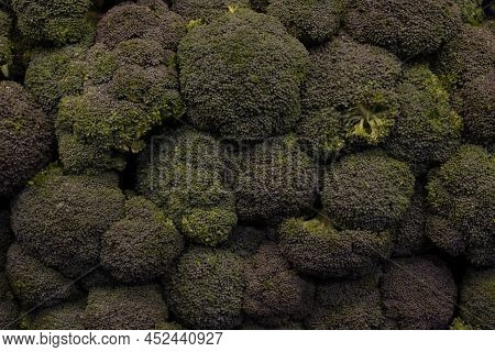 Green Broccoli Florets Wall In The Healthy Food Store