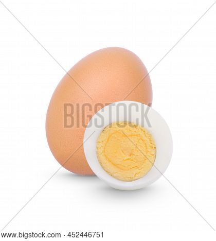 Chicken Egg ,boiled Egg Isolated On White Background