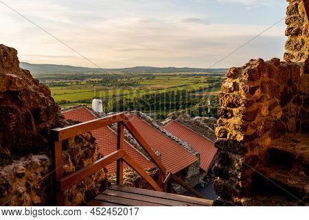 Castle Szigliget, In Szigliget, Hungary. Ruins Of The Medieval Hungarian Fortress From 13Th Century.