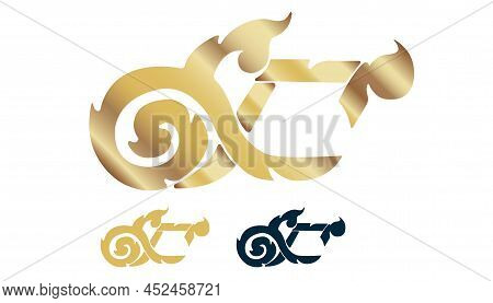 Logo Text Thailand Alphabe Number Thai Ninety.english Translation.illustration Design Idea And Conce